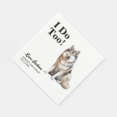 Ich tue zu Alaskan Malamute Hochzeitsempfang Serviette (Ecke)