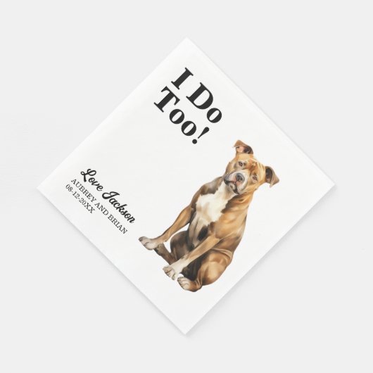 Ich tue zu American Staffordshire Terrier Wedding Serviette (Ecke)