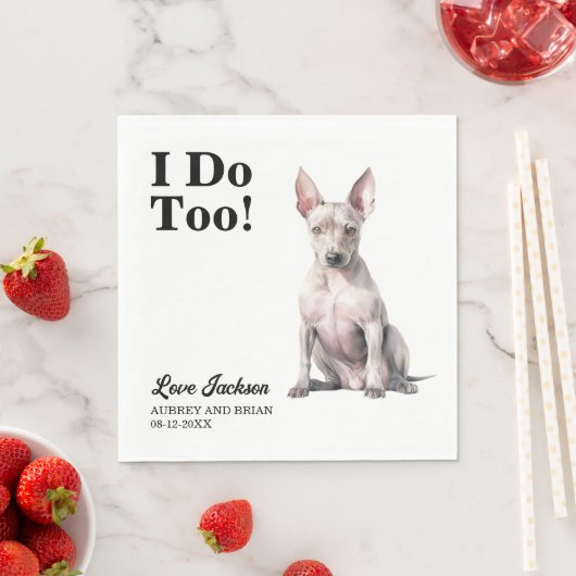 Ich tue zu amerikanischer Friseurhochzeit Serviette (Beispiel)