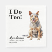 Ich tue zu Australischer Rind-Hunde-Hochzeit Serviette (Vorderseite)