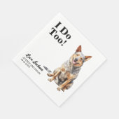 Ich tue zu Australischer Rind-Hunde-Hochzeit Serviette (Ecke)