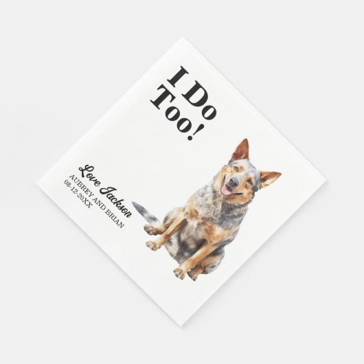 Ich tue zu Australischer Rind-Hunde-Hochzeit Serviette (Ecke)