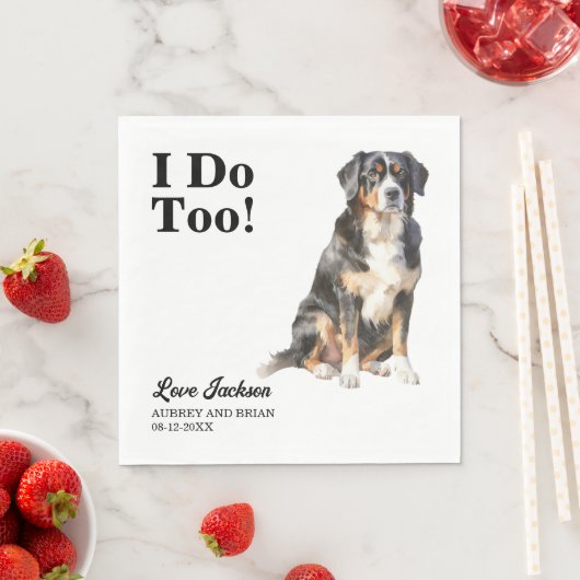 Ich tue zu Bernese Mountain Dog Pet Wedding Serviette (Beispiel)