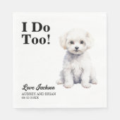 Ich tue zu Bichon Frise Pet Wedding Serviette (Vorderseite)