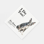 Ich tue zu Boston Terrier Pet Wedding Serviette (Ecke)