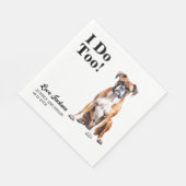 Ich tue zu Boxer-Hunde-Hochzeit Serviette (Ecke)