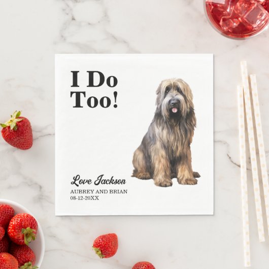 Ich tue zu Briard Dog Pet Wedding Serviette (Beispiel)