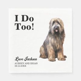 Ich tue zu Briard Dog Pet Wedding Serviette