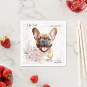 Ich tue zu Französisch Bulldog Pink Floral Hund Ho Serviette (Beispiel)