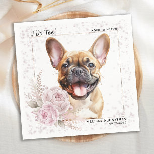 Ich tue zu Französisch Bulldog Pink Floral Hund Ho Serviette