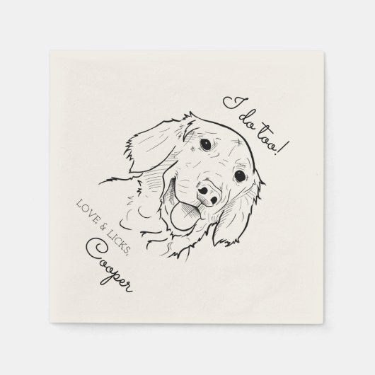 Ich tue zu Golden Retriever Cocktail Napkin Serviette (Vorderseite)