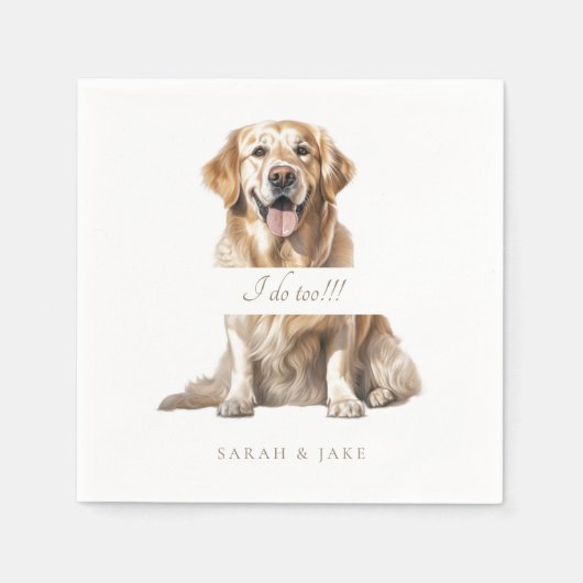 Ich tue zu maßgeschneiderte Haustiere Hochzeit Nap Serviette (Vorderseite)