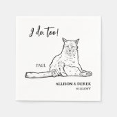 Ich tue zu Minimalistische Hochzeit von Hunden Serviette (Vorderseite)