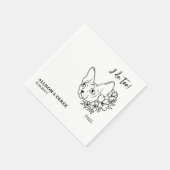 Ich tue zu Minimalistische Pet Sphynx Cat Wedding Serviette (Ecke)