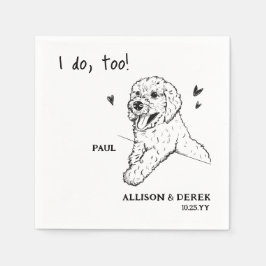 Ich tue zu Niedlichen Poodle Hund Haustier Hochzei Serviette