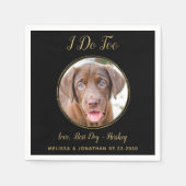 Ich tue zu schwarzes Gold Hochzeit Custom Pet Hund Serviette (Vorderseite)