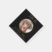 Ich tue zu schwarzes Gold Hochzeit Custom Pet Hund Serviette (Ecke)