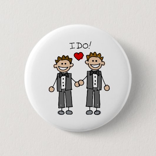 Ich tue zwei Bräutigame Button (Vorderseite)