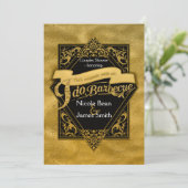ICH TUN BARBECUE GRILLEN Imitate Gold Foil Verlobu Einladung (Stehend Vorderseite)
