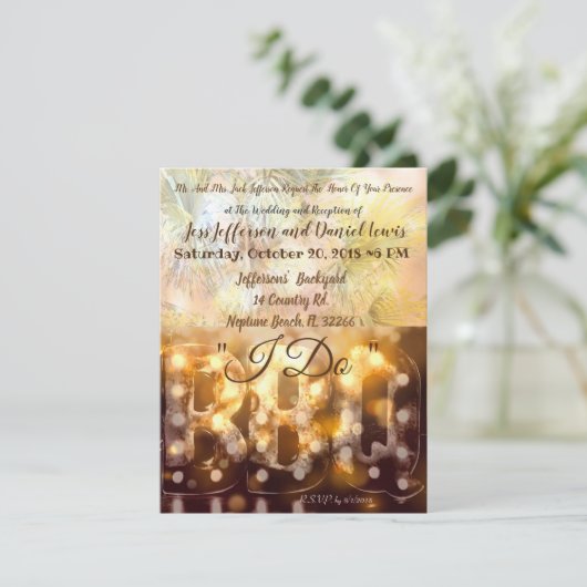 ICH TUN EINE BARBECUE WEDERINVITATION EINLADUNG (Stehend Vorderseite)