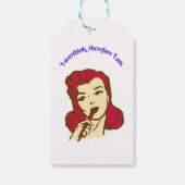Ich überdenke, also bin ich – Retro-Pop-Art-Design Geschenkanhänger (Rückseite)