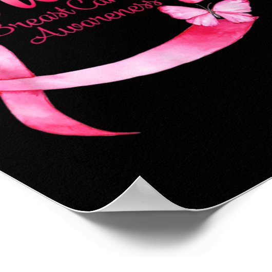 Ich überlebe das Brustkrebsbewusstsein mit rosa Ri Poster (Ecke)