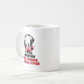 Ich überlebe die Zombie-Apokalypse Kaffeetasse (Vorderseite Links)