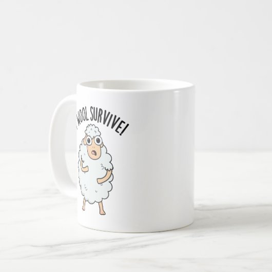 Ich überlebe einen lustigen Schafspuk Kaffeetasse (Vorderseite Links)