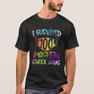 Ich überlebte 100. Masked School Day Funny Quarant T-Shirt