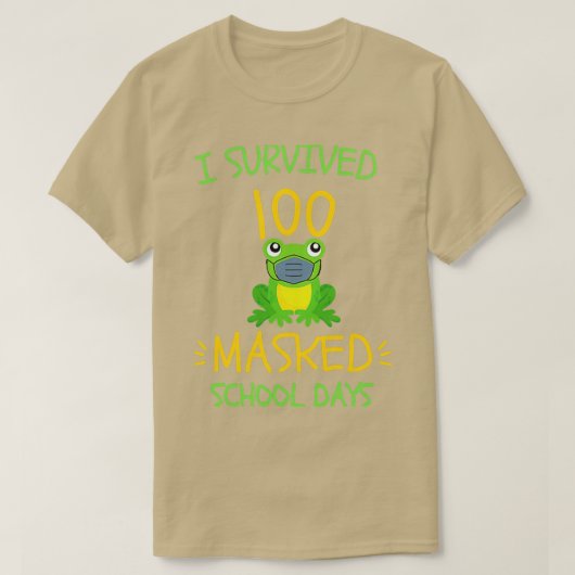 Ich überlebte 100 Masked School Days Froschliebhab T-Shirt (Design vorne)