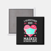 Ich überlebte 100 maskierte Schultage - 100. Magnet (Vorderseite/Rückseite)