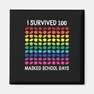 Ich überlebte 100 maskierte Schultage am 100. Tag Magnet