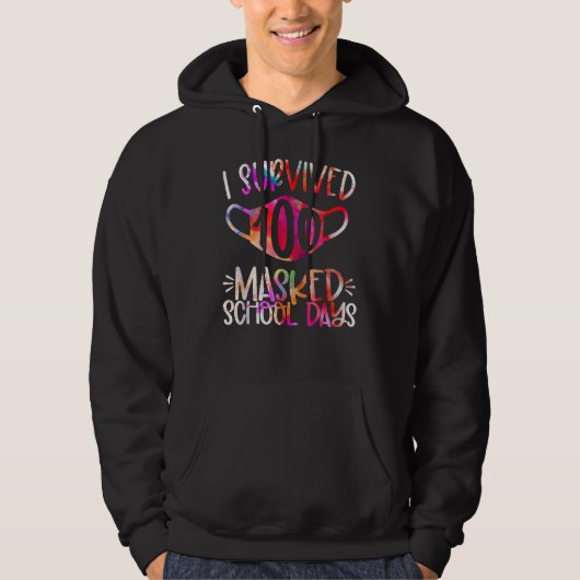 Ich überlebte 100 maskierte Schultage Hoodie (Vorderseite)