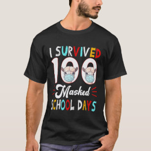 Ich überlebte 100 maskierte Schultage Lehrer Lama T-Shirt