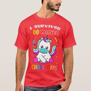 Ich überlebte 100 maskierten Schultag Virtual nied T-Shirt