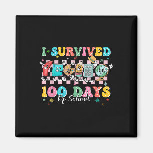 Ich überlebte 100 Tage der Schule glücklich 100. T Magnet