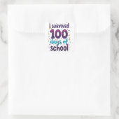 Ich überlebte 100 Tage Schuldesign Quadratischer Aufkleber (Tasche)