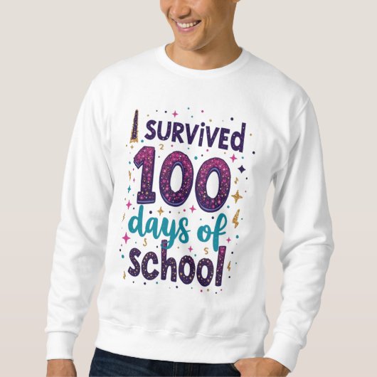 Ich überlebte 100 Tage Schuldesign Sweatshirt (Vorderseite)