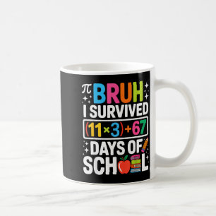 Ich überlebte 100 Tage Schule Bruh Groovy Mathe Gl Kaffeetasse