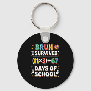 Ich überlebte 100 Tage Schule Bruh Groovy Mathe-Gl Schlüsselanhänger