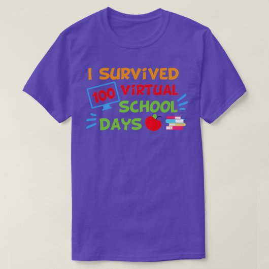 Ich überlebte 100 virtuelle Schultage T-Shirt (Design vorne)