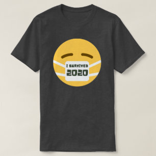 Ich überlebte 2020 Maske Emoji T-Shirt