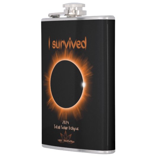 Ich überlebte 2024 Eclipse Vinyl Wrapped Flask Flachmann (Links)