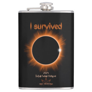 Ich überlebte 2024 Eclipse Vinyl Wrapped Flask Flachmann