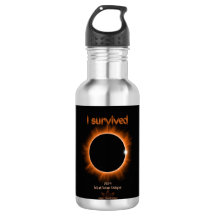 Ich überlebte 2024 Solar Eclipse Water Flasche