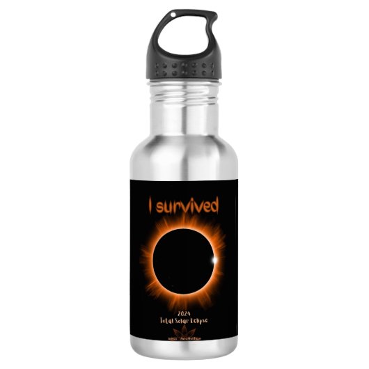 Ich überlebte 2024 Solar Eclipse Water Flasche Edelstahlflasche (Vorderseite)