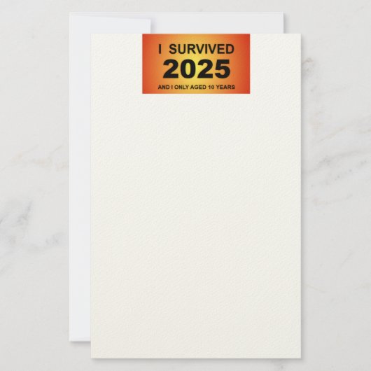 Ich überlebte 2025  briefpapier (Vorderseite)