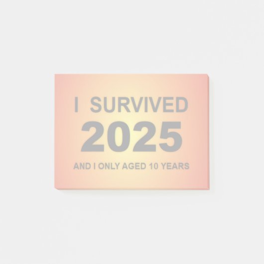 Ich überlebte 2025 post-it klebezettel (Vorderseite)