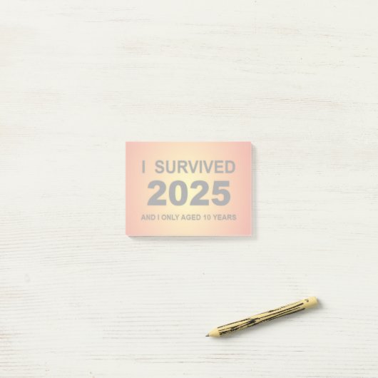 Ich überlebte 2025 post-it klebezettel (Auf Schreibtisch)