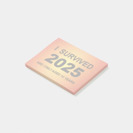 Ich überlebte 2025 post-it klebezettel (angewinkelt)